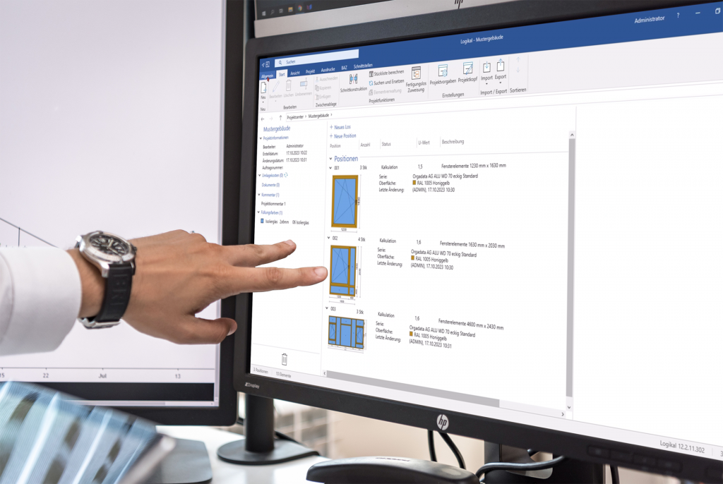 Finger zeigen auf Bildschirm
