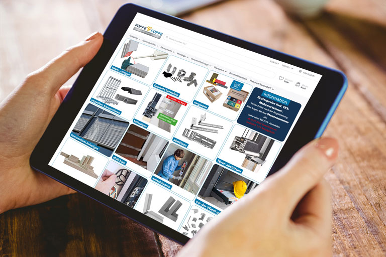 Tablet mit dem Online-Shop