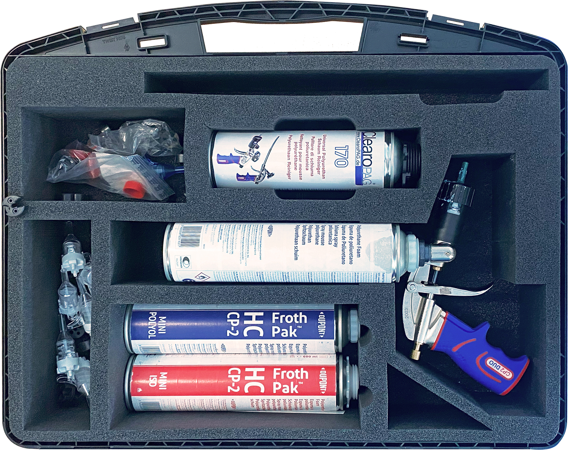 Produktfoto offener Servicekoffer Froth Pak
