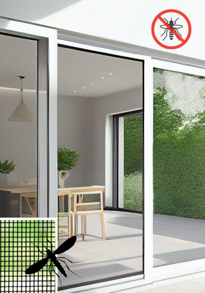 Ein Fliegenschutz an einer Tür